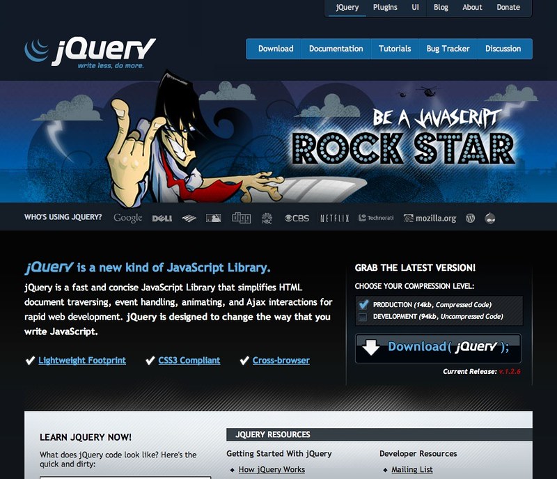 Screenshot of JQuery intermediate site